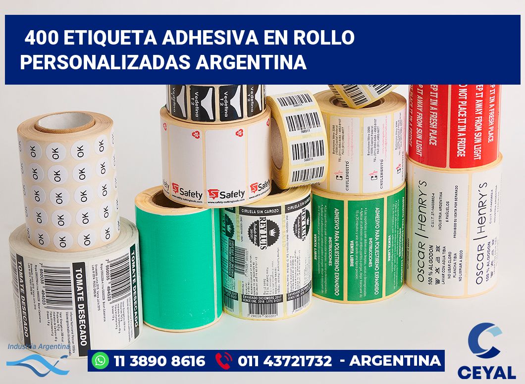 400 Etiqueta adhesiva en rollo personalizadas argentina