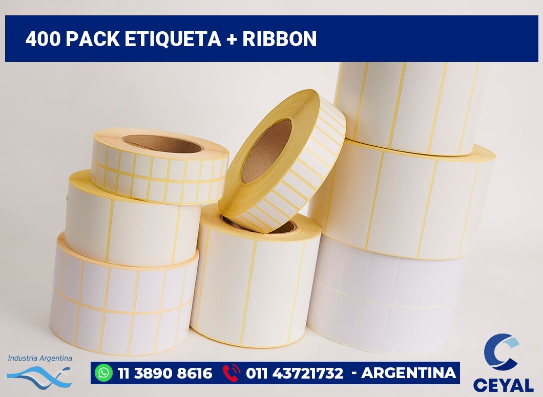 400 Pack etiqueta + ribbon