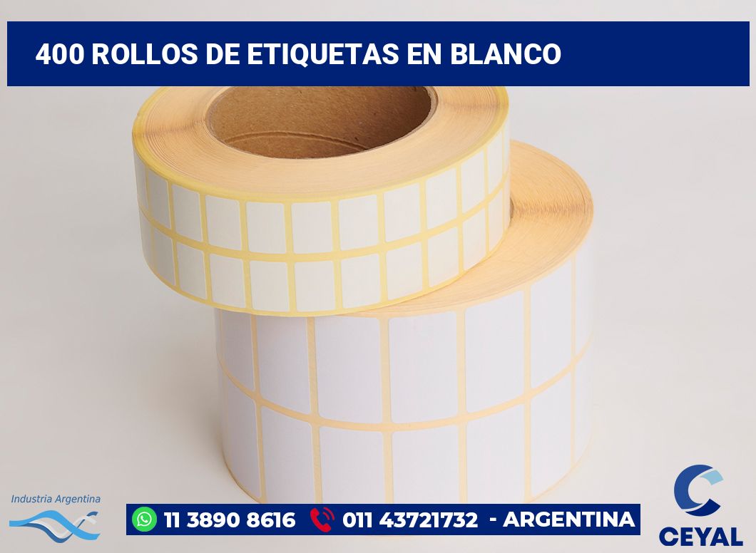 400 Rollos de etiquetas en blanco