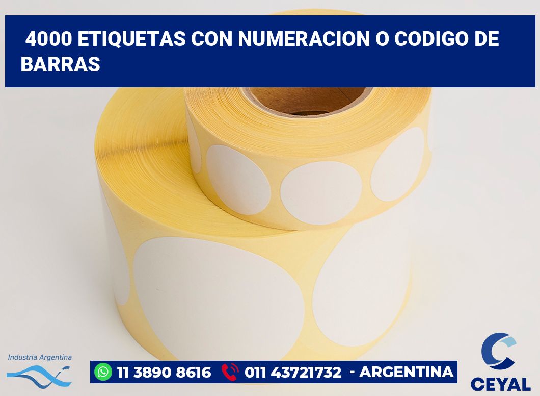 4000 Etiquetas con numeracion o codigo de barras