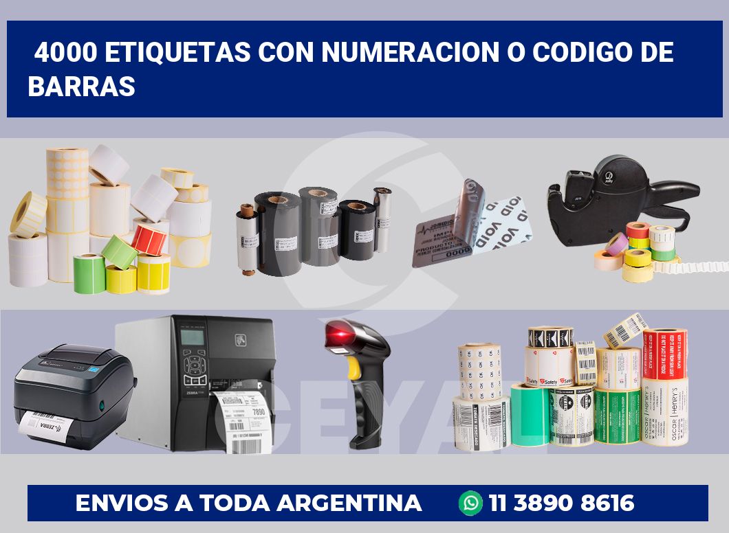 4000 Etiquetas con numeracion o codigo de barras