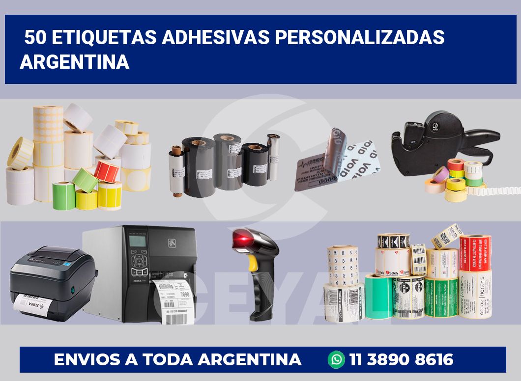 50 Etiquetas adhesivas personalizadas argentina