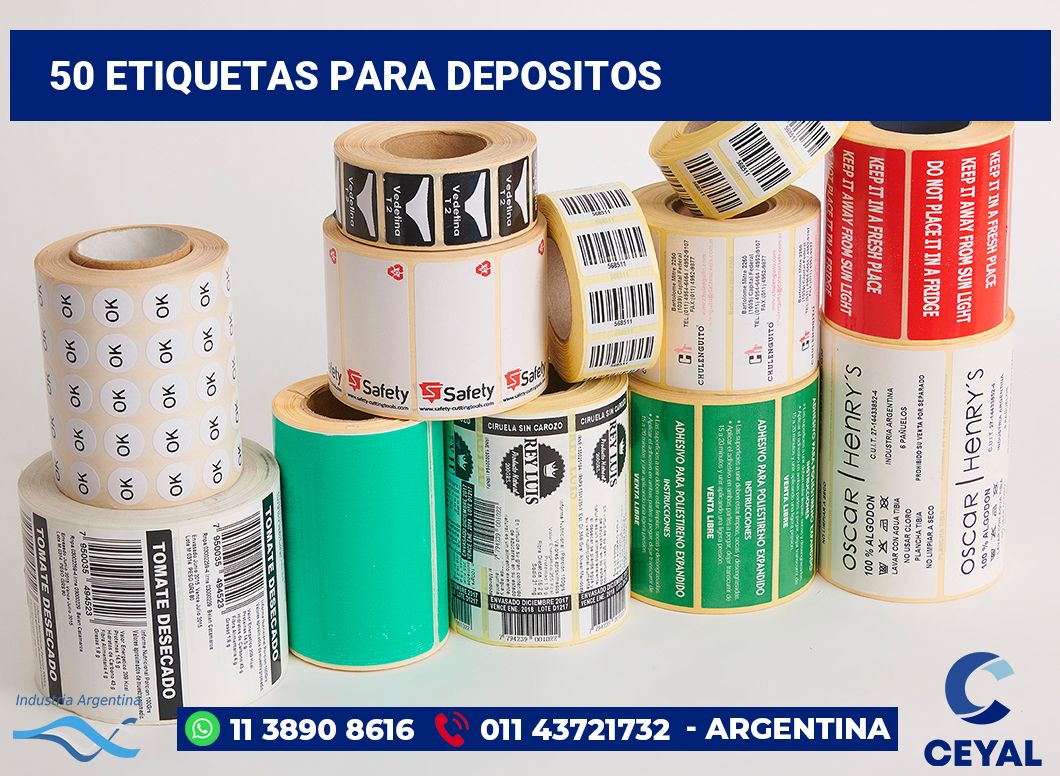 50 Etiquetas para depositos