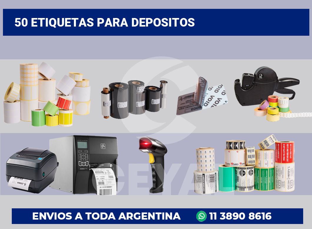 50 Etiquetas para depositos