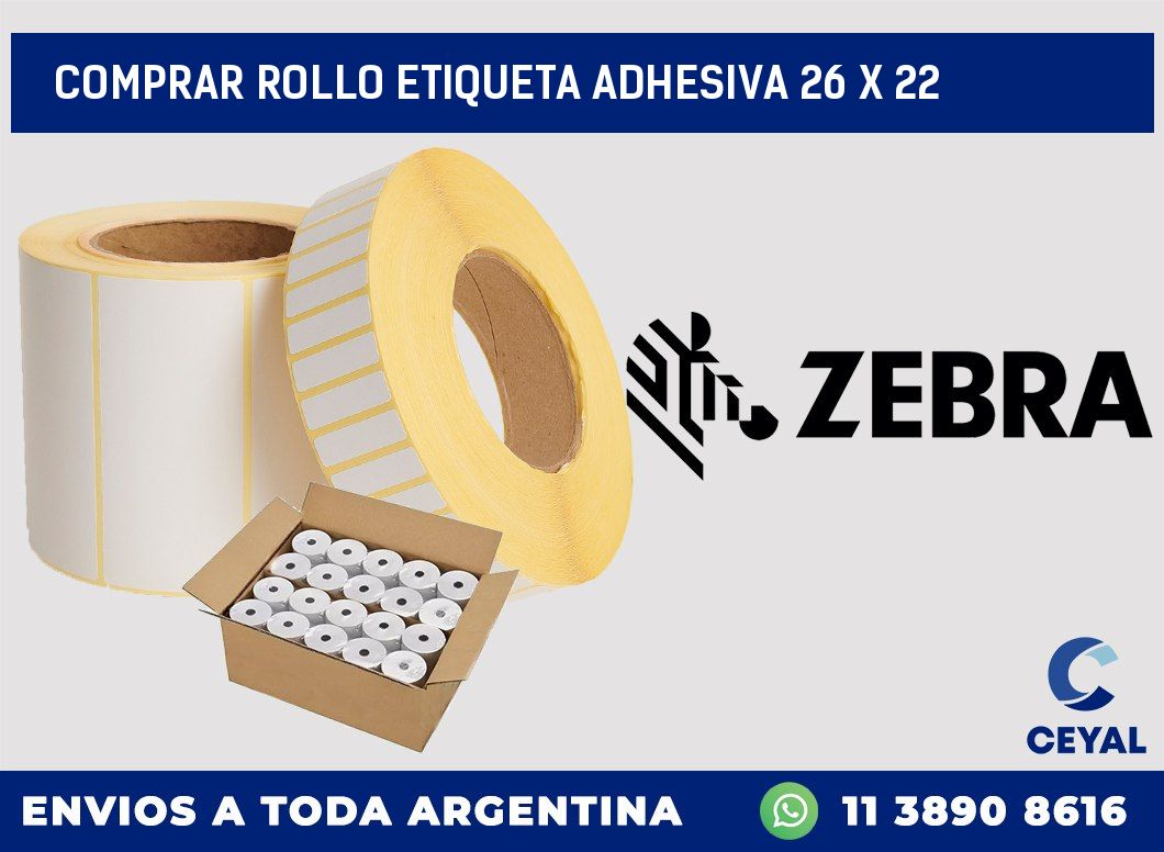 Comprar rollo etiqueta adhesiva 26 x 22