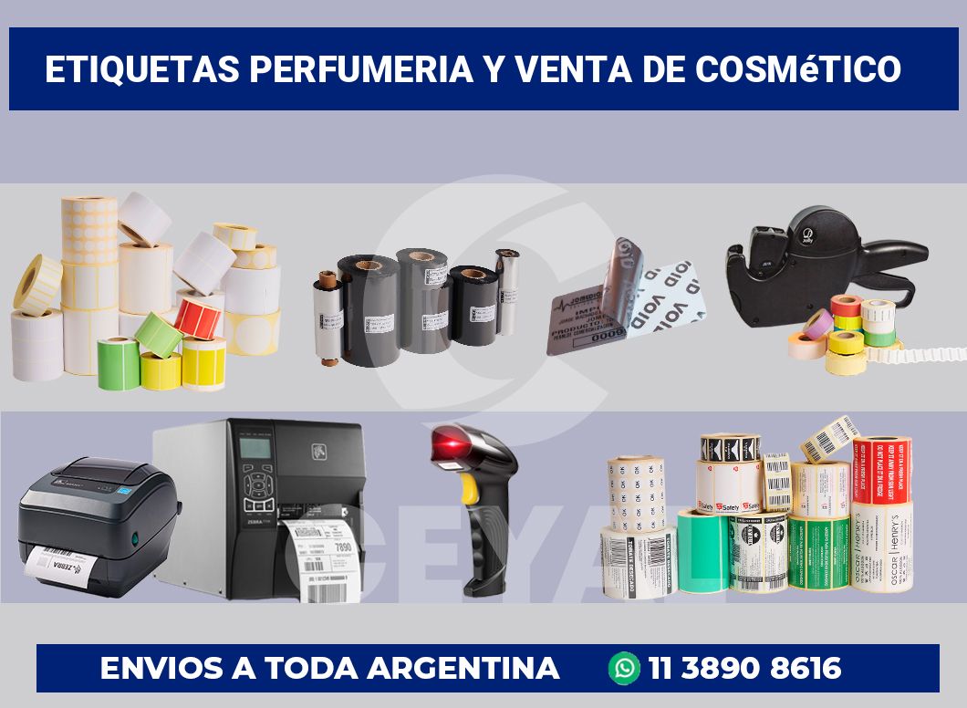 Etiquetas Perfumeria y venta de cosmético