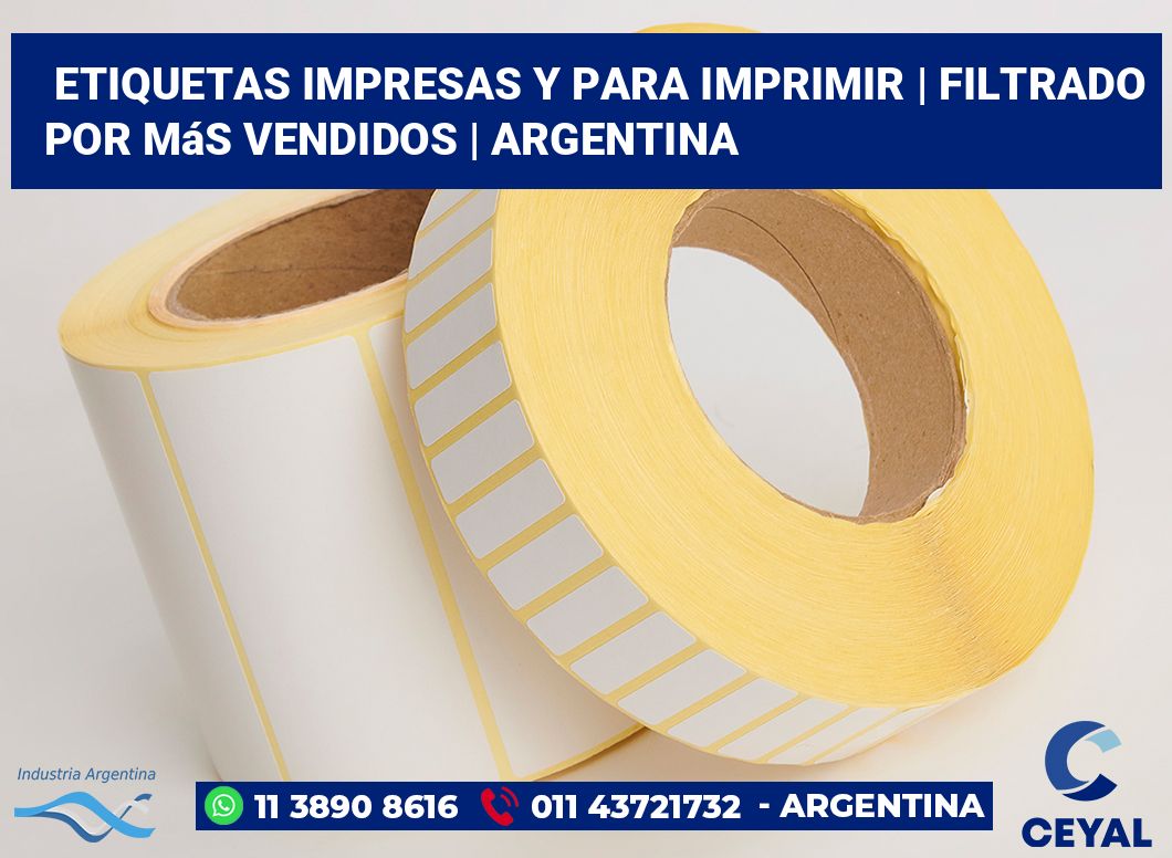 Etiquetas impresas y para imprimir | Filtrado por más vendidos | Argentina