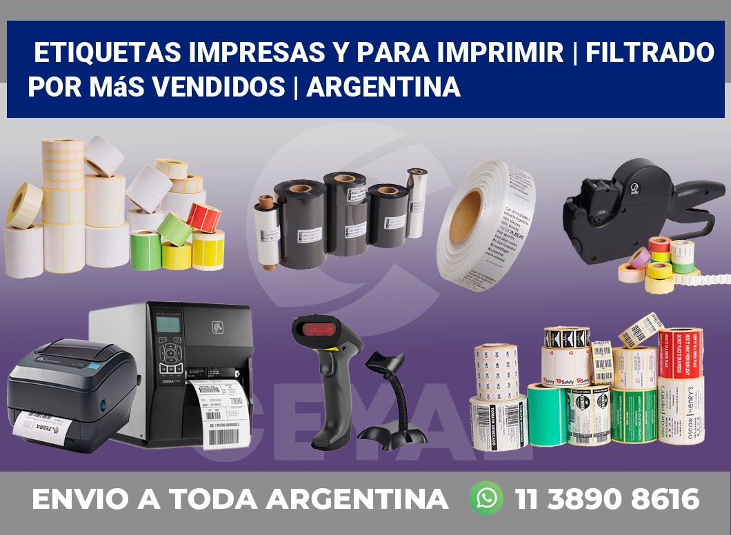 Etiquetas impresas y para imprimir | Filtrado por más vendidos | Argentina