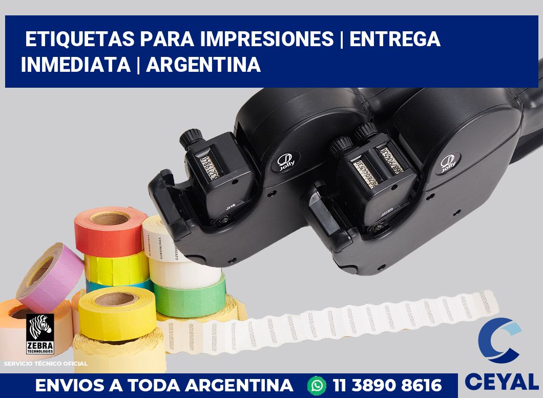 Etiquetas para impresiones | Entrega inmediata | Argentina