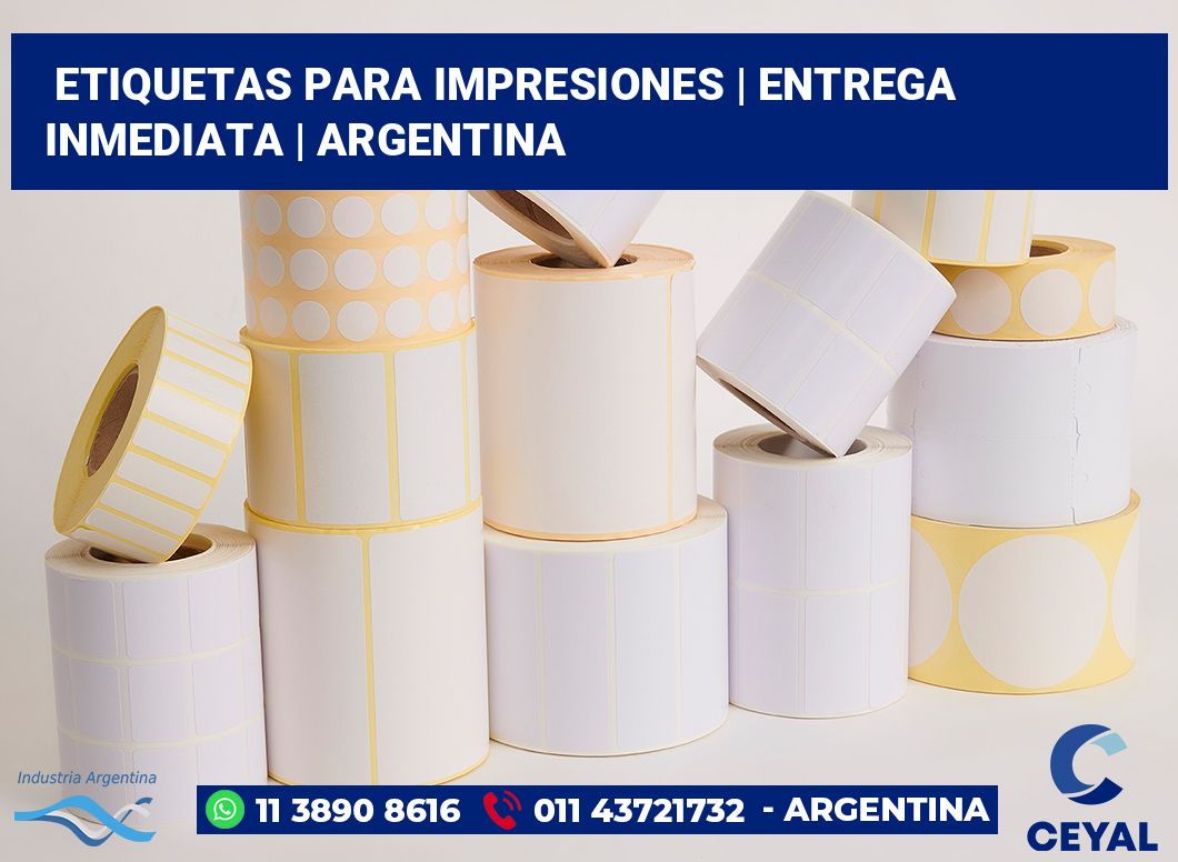 Etiquetas para impresiones | Entrega inmediata | Argentina