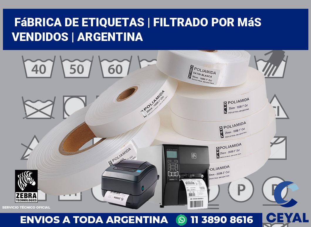 Fábrica de etiquetas | Filtrado por más vendidos | Argentina