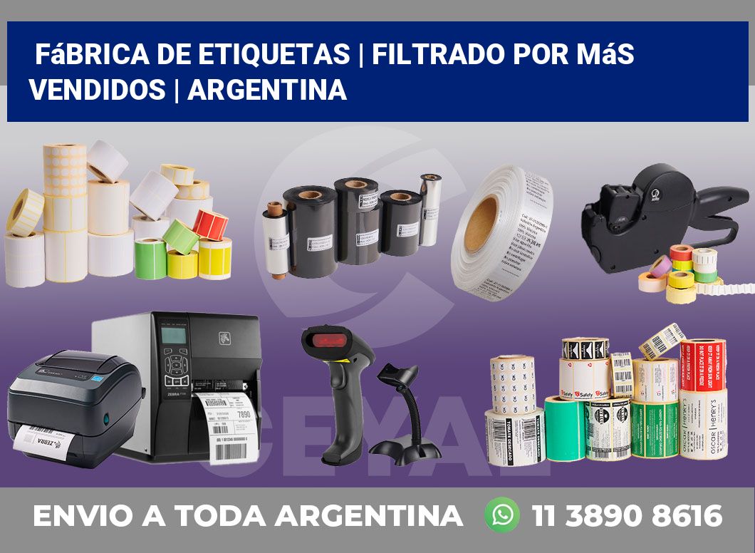 Fábrica de etiquetas | Filtrado por más vendidos | Argentina