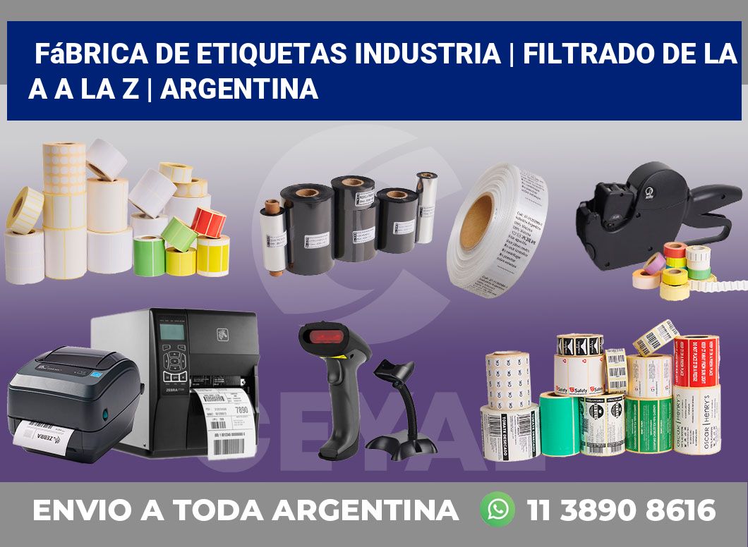 Fábrica de etiquetas industria | Filtrado de la A a la Z | Argentina