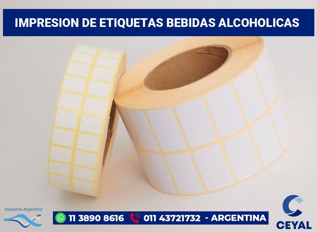 Impresion de etiquetas bebidas alcoholicas