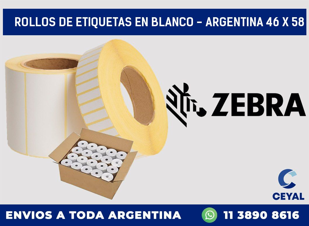 Rollos de etiquetas en blanco - Argentina 46 x 58