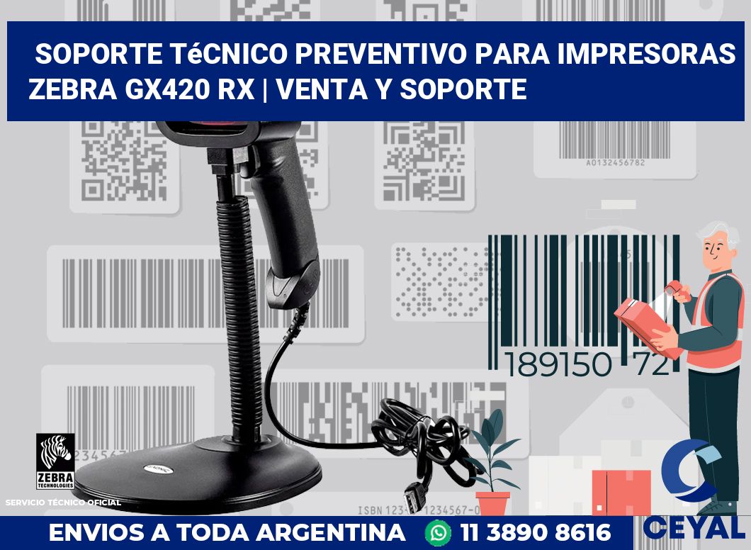 Soporte técnico preventivo para impresoras Zebra GX420 RX | Venta y soporte