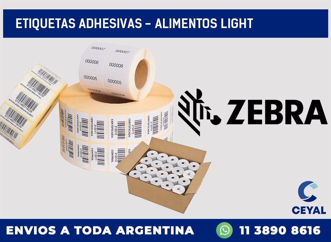 etiquetas adhesivas - alimentos light