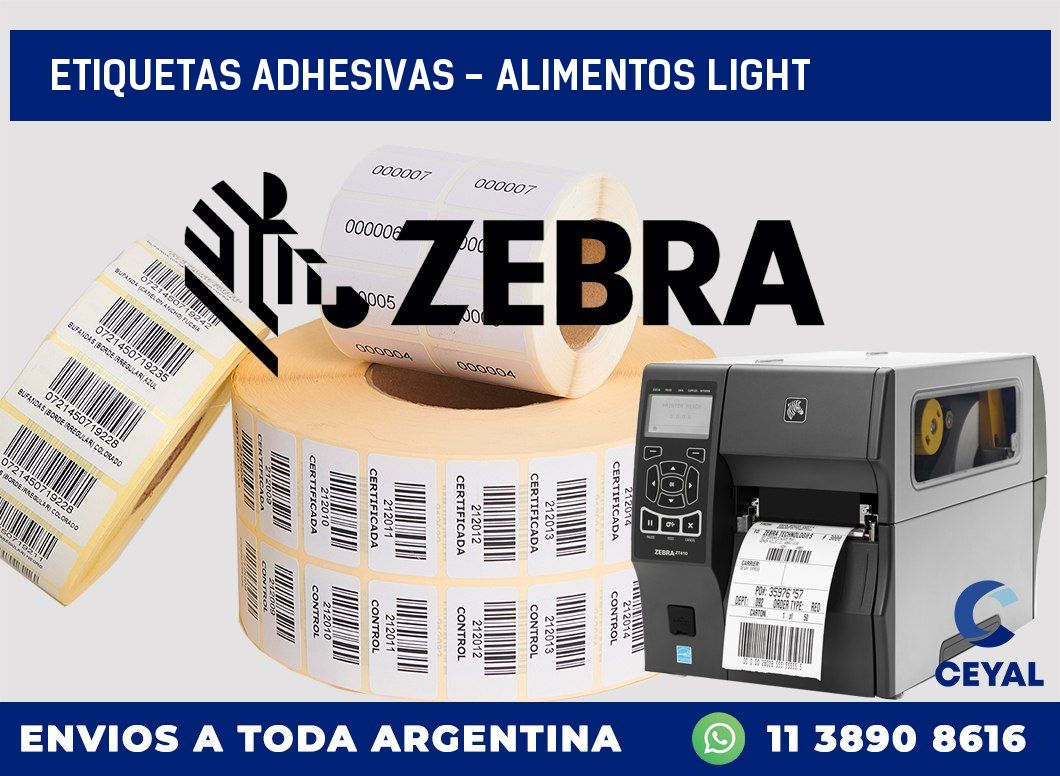 etiquetas adhesivas – alimentos light