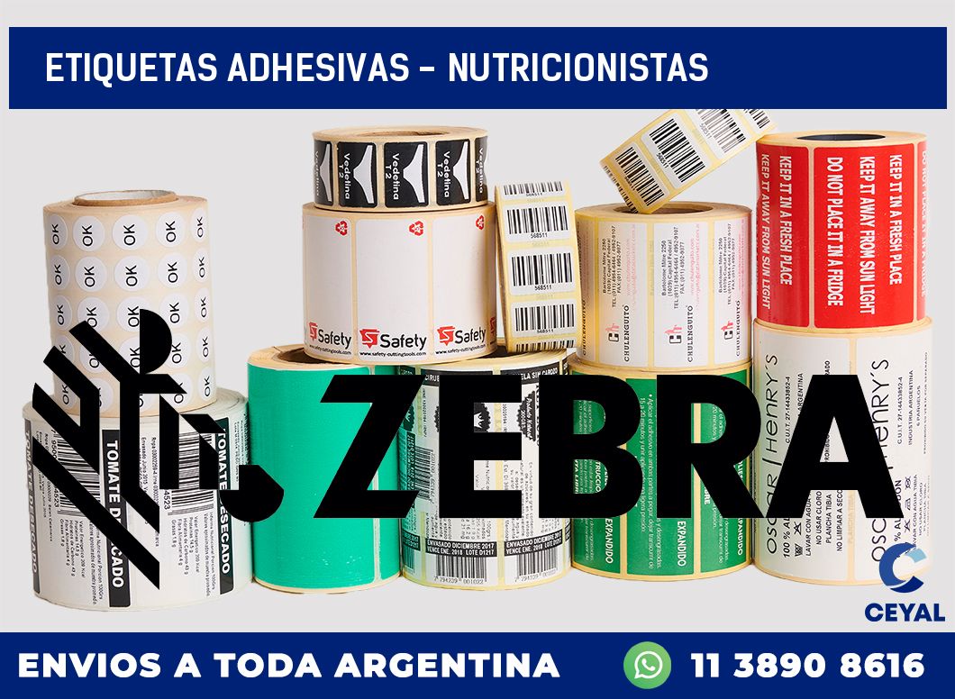 etiquetas adhesivas – nutricionistas