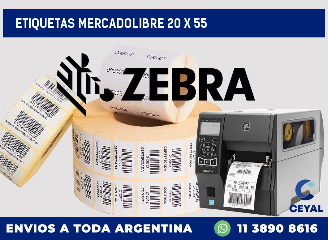 etiquetas mercadolibre 20 x 55