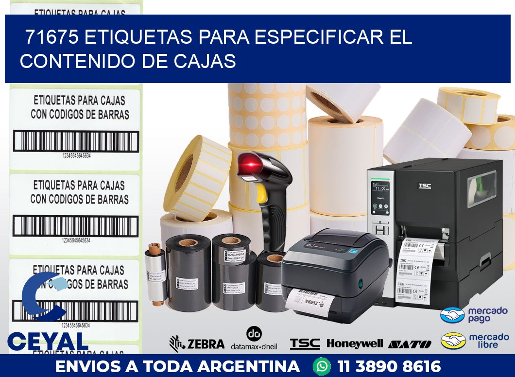 71675 ETIQUETAS PARA ESPECIFICAR EL CONTENIDO DE CAJAS