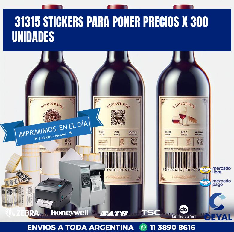 31315 STICKERS PARA PONER PRECIOS X 300 UNIDADES