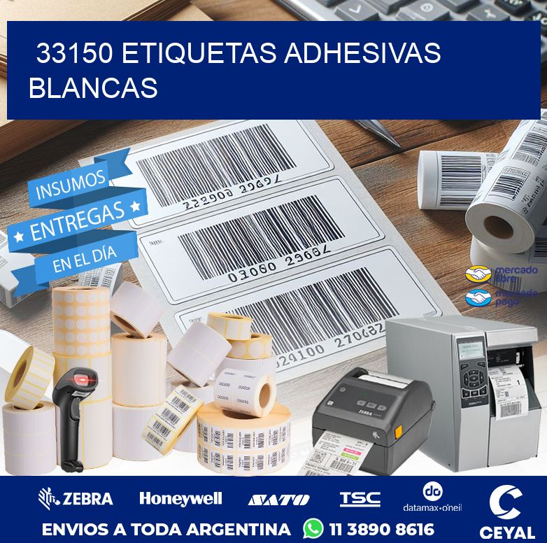 33150 ETIQUETAS ADHESIVAS BLANCAS