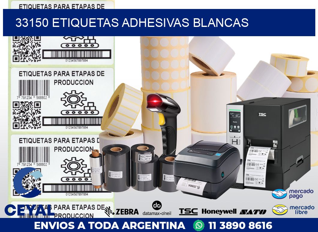 33150 ETIQUETAS ADHESIVAS BLANCAS