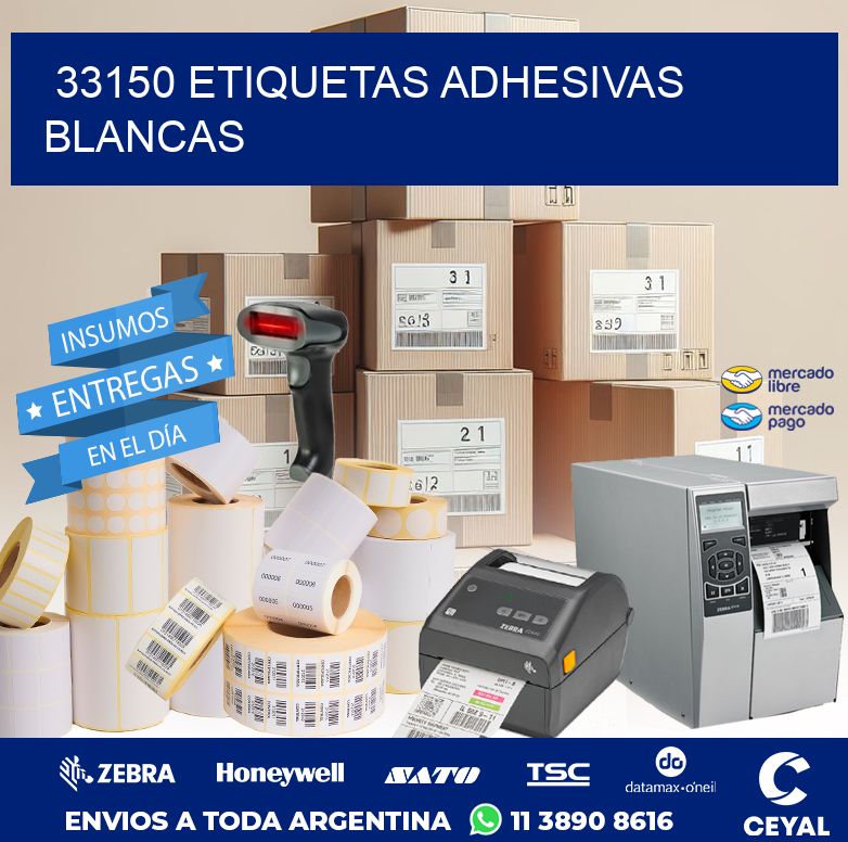 33150 ETIQUETAS ADHESIVAS BLANCAS