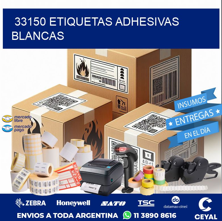 33150 ETIQUETAS ADHESIVAS BLANCAS