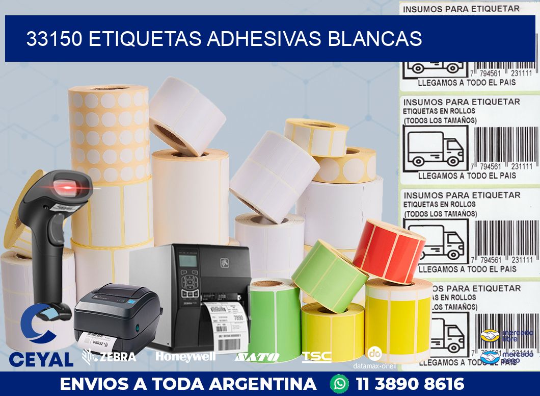 33150 ETIQUETAS ADHESIVAS BLANCAS