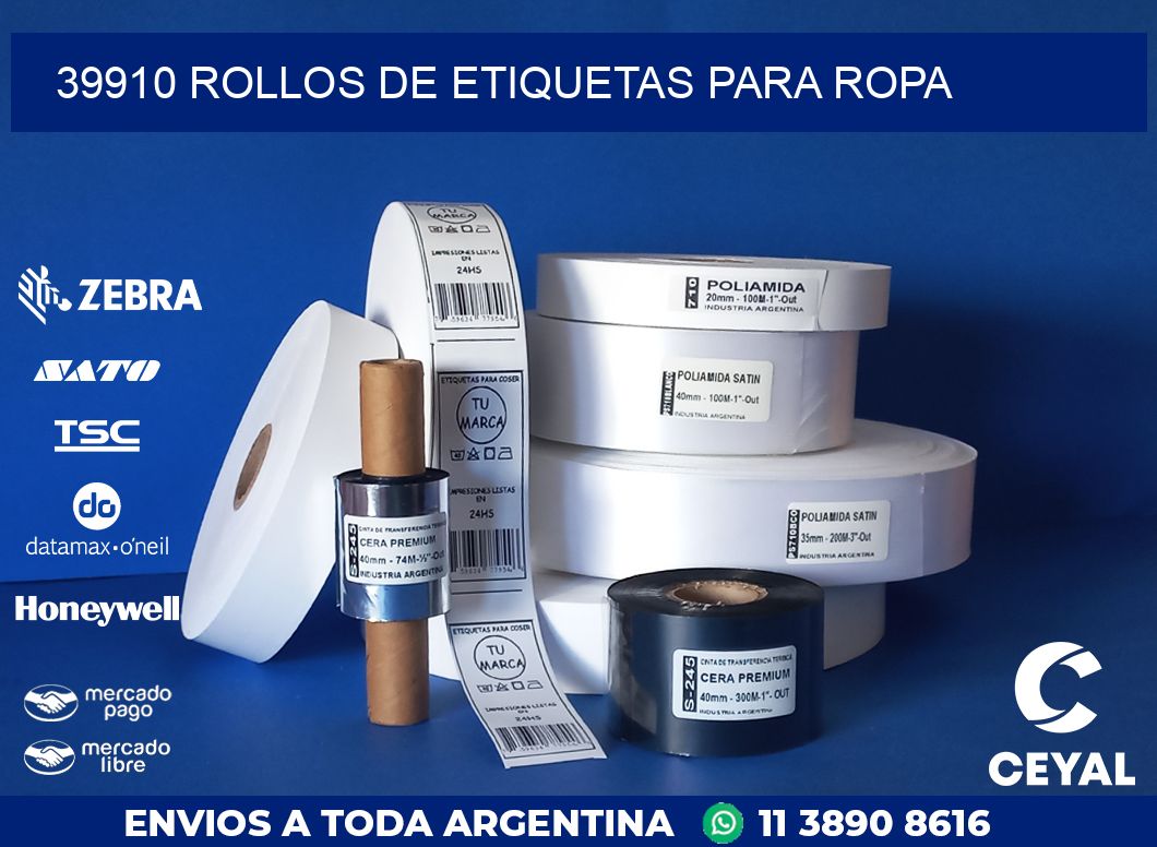 39910 ROLLOS DE ETIQUETAS PARA ROPA