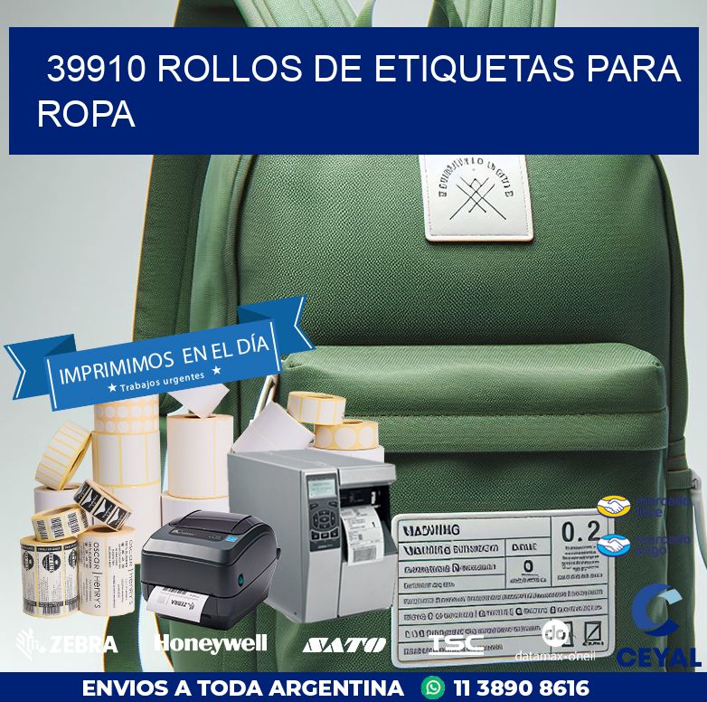 39910 ROLLOS DE ETIQUETAS PARA ROPA