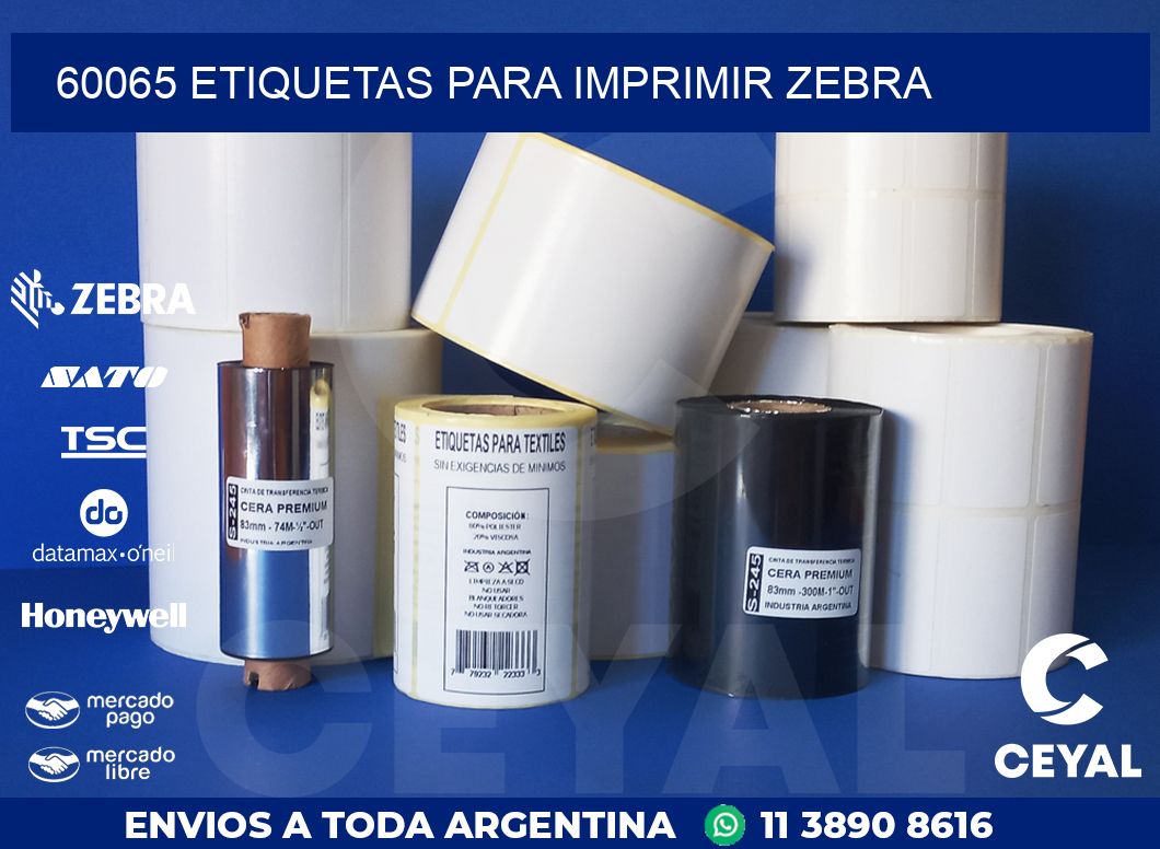 60065 ETIQUETAS PARA IMPRIMIR ZEBRA