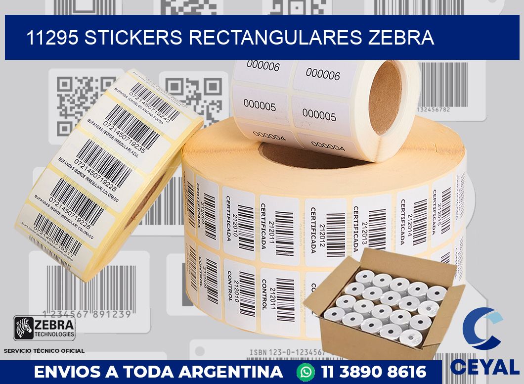 11295 Stickers rectangulares zebra