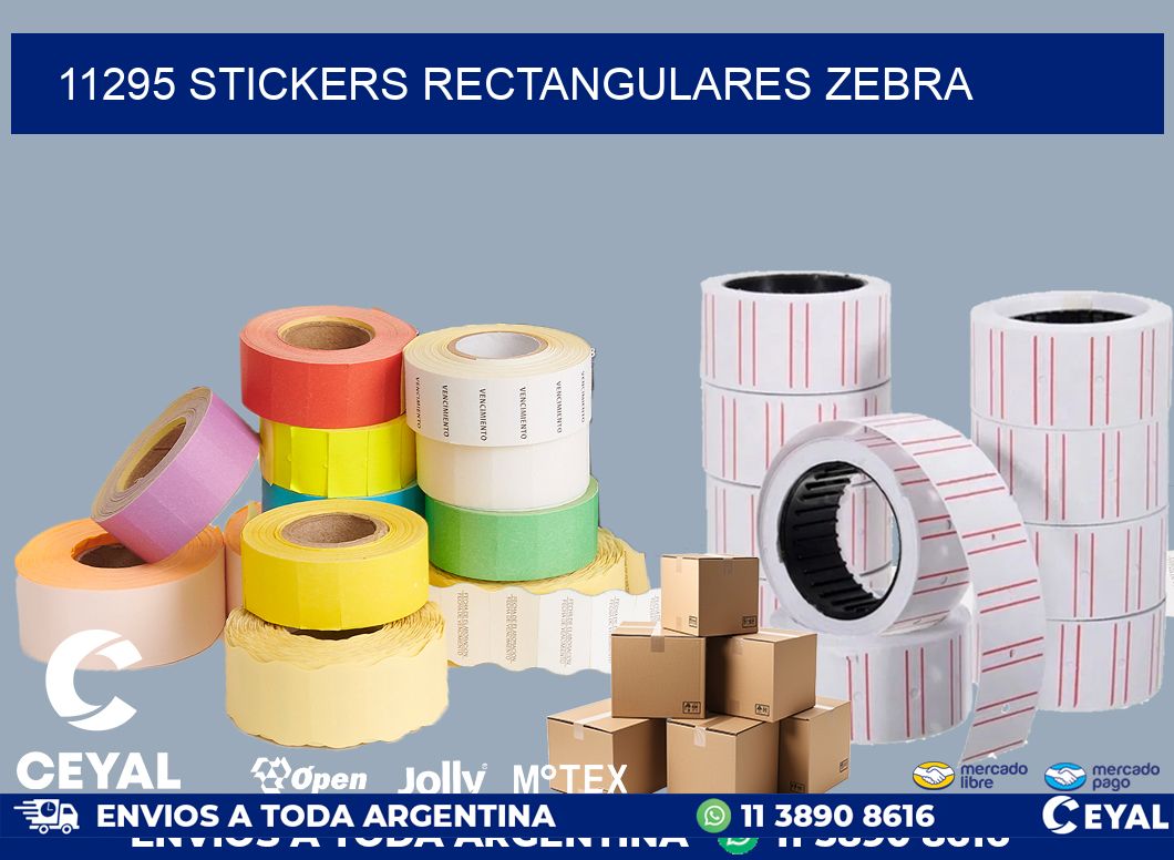 11295 Stickers rectangulares zebra