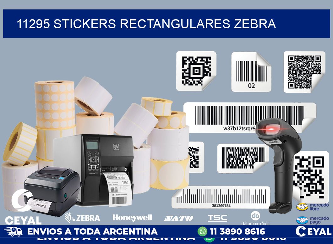 11295 Stickers rectangulares zebra