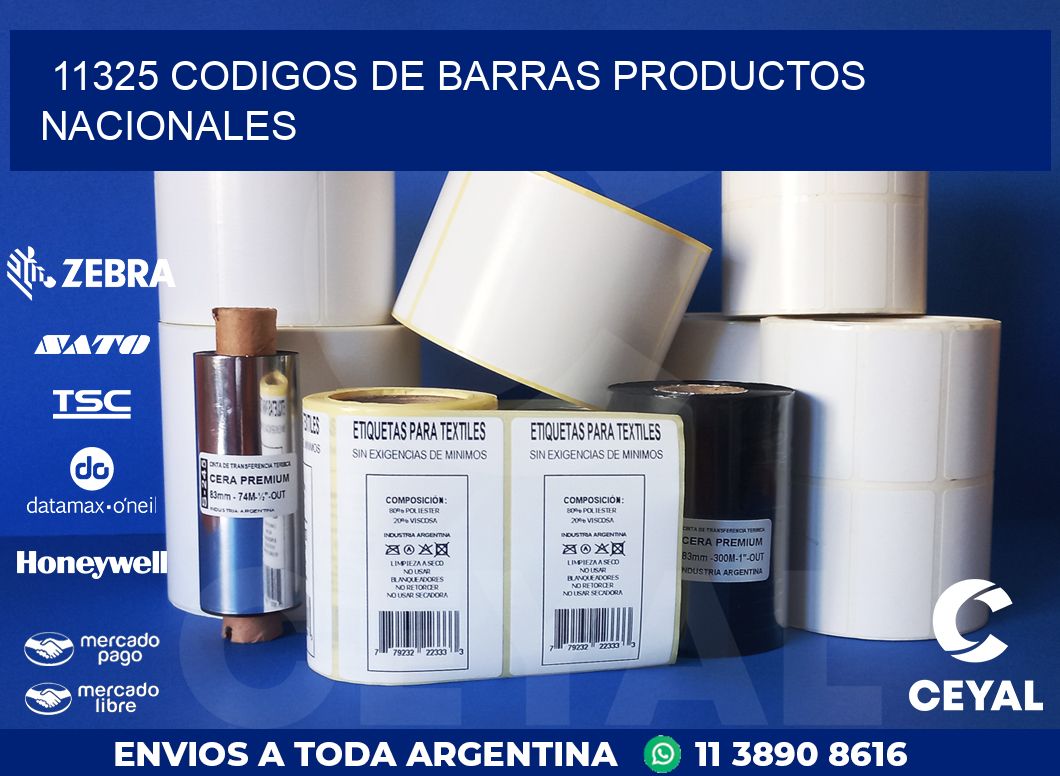 11325 codigos de barras productos nacionales