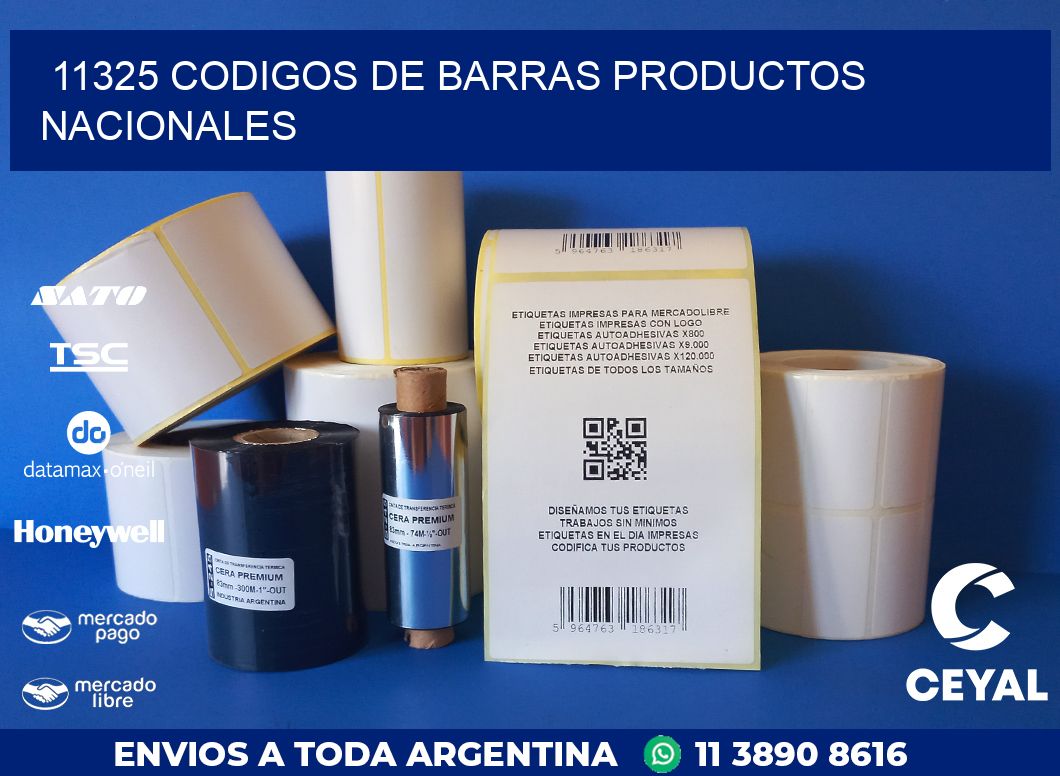 11325 codigos de barras productos nacionales