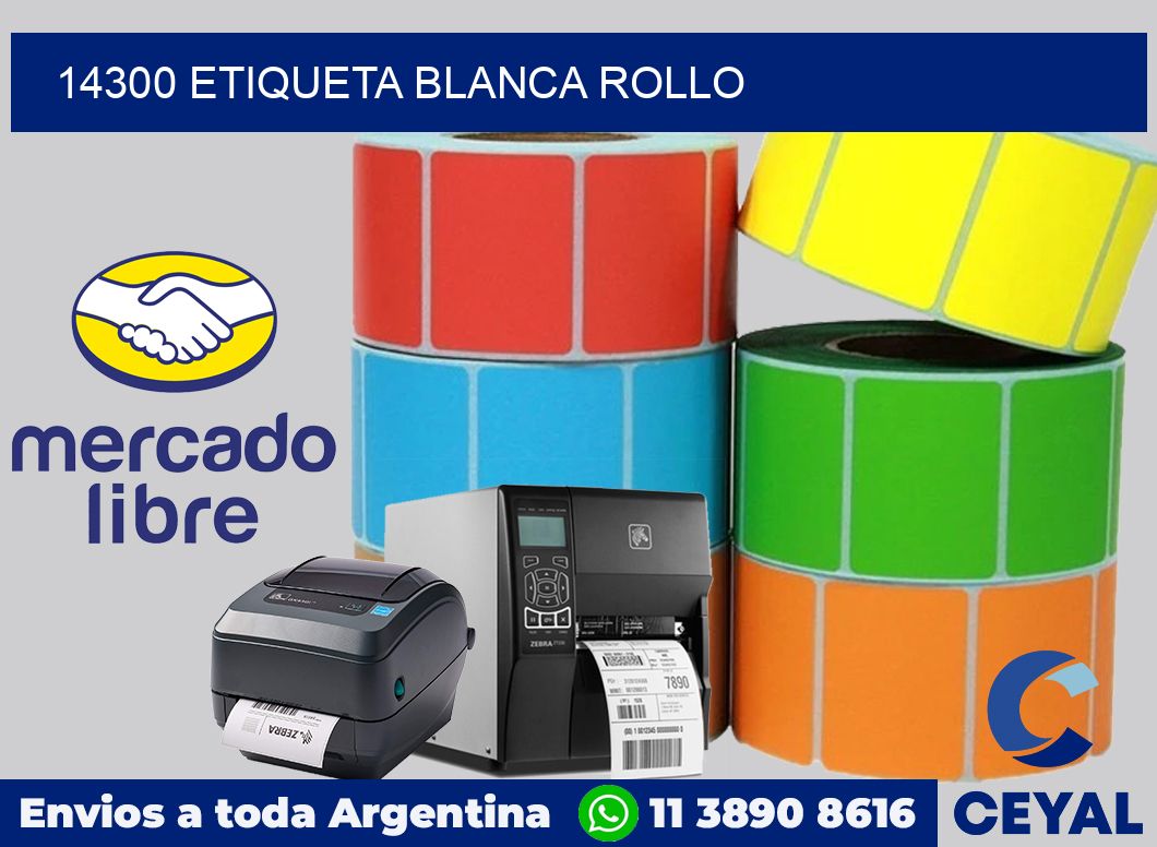 14300 etiqueta blanca rollo