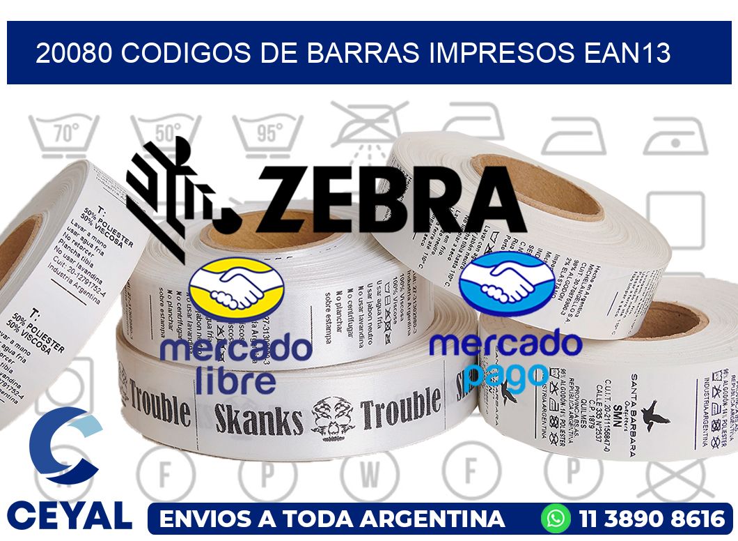 20080 codigos de barras impresos ean13