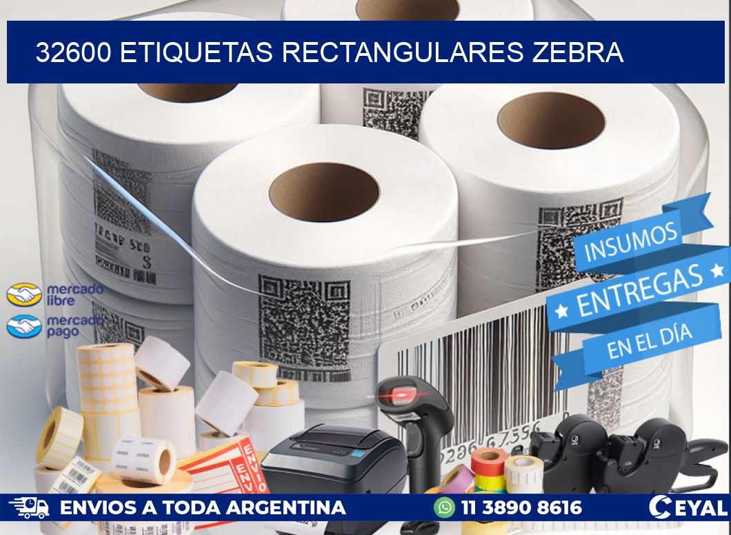 32600 etiquetas rectangulares zebra