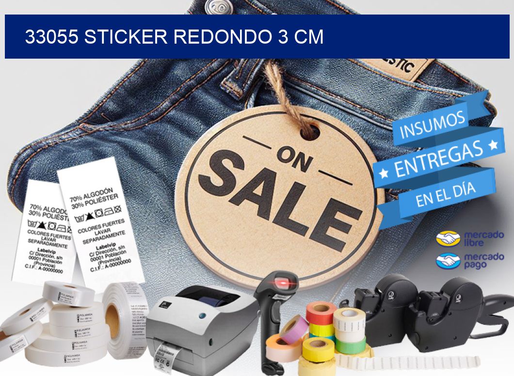 33055 STICKER REDONDO 3 CM