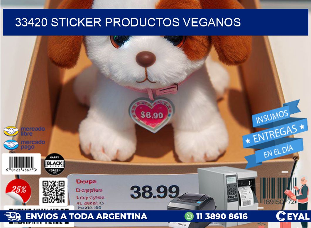 33420 STICKER PRODUCTOS VEGANOS