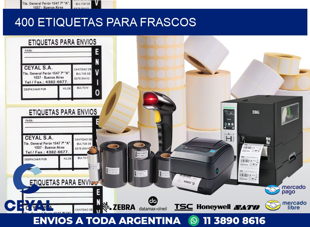 400 ETIQUETAS PARA FRASCOS