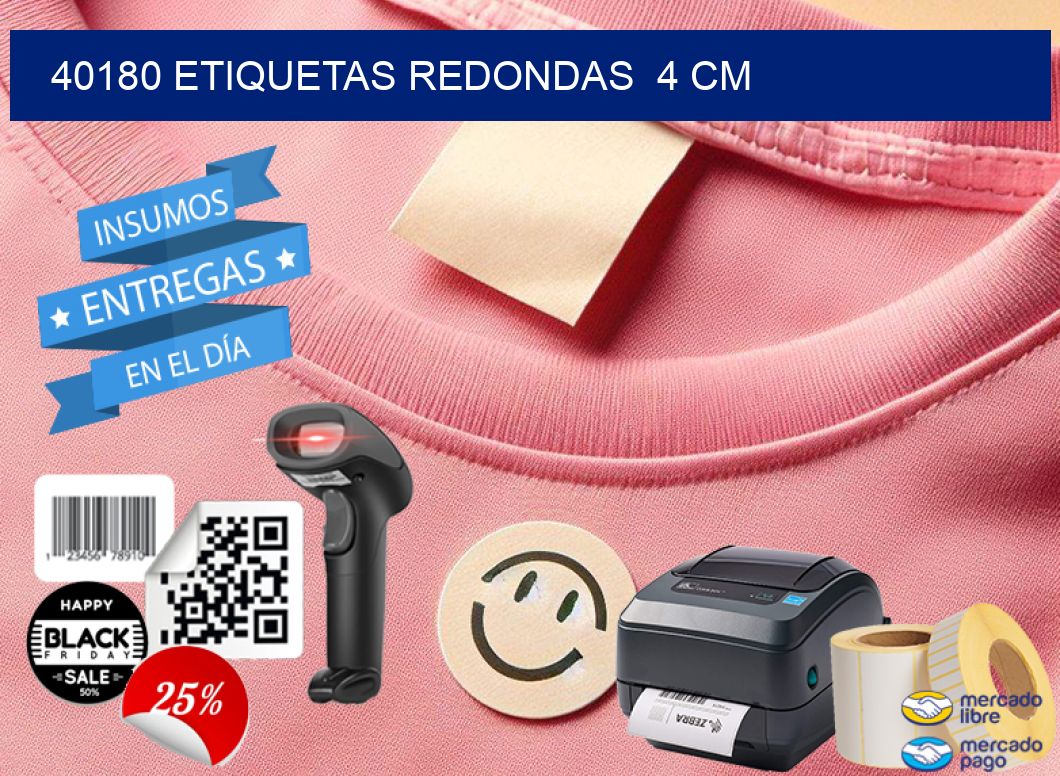 40180 ETIQUETAS REDONDAS  4 CM