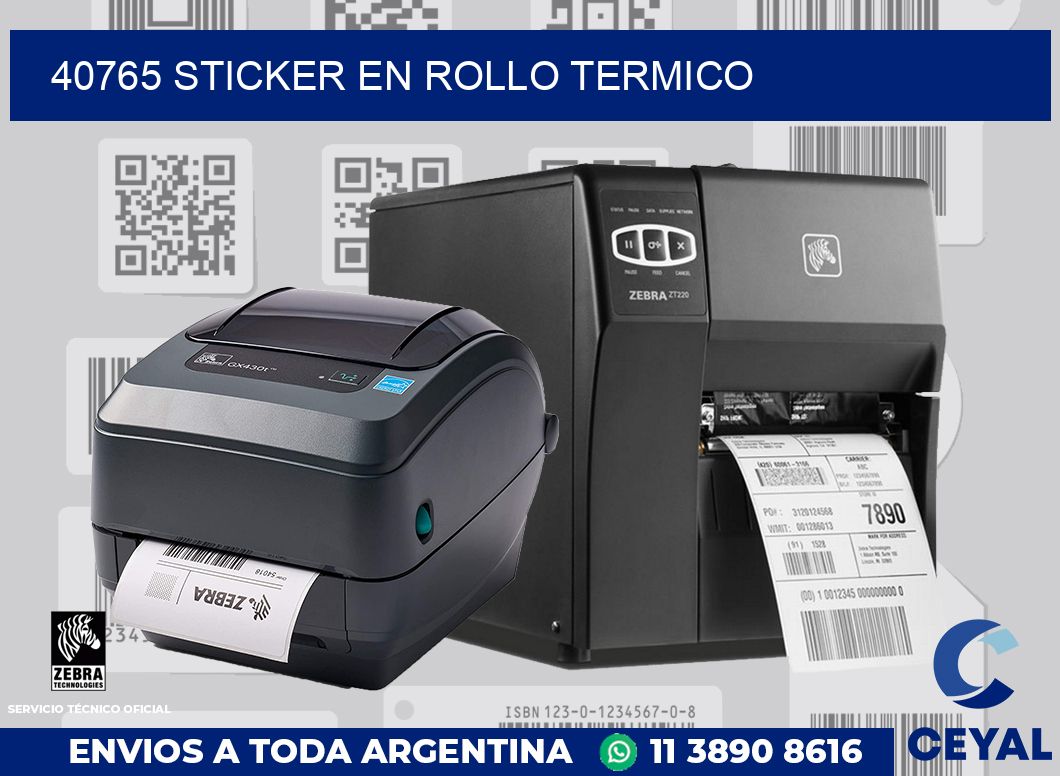 40765 STICKER EN ROLLO TERMICO