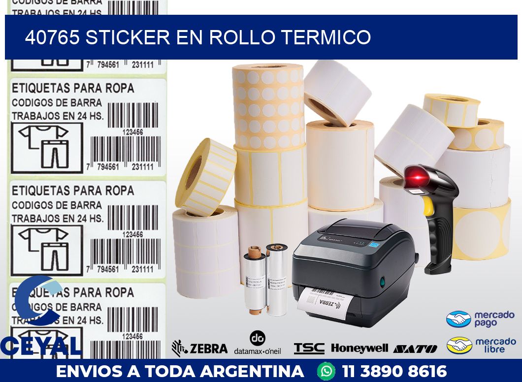 40765 STICKER EN ROLLO TERMICO