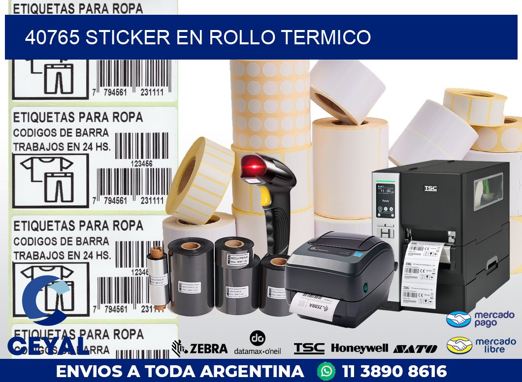 40765 STICKER EN ROLLO TERMICO