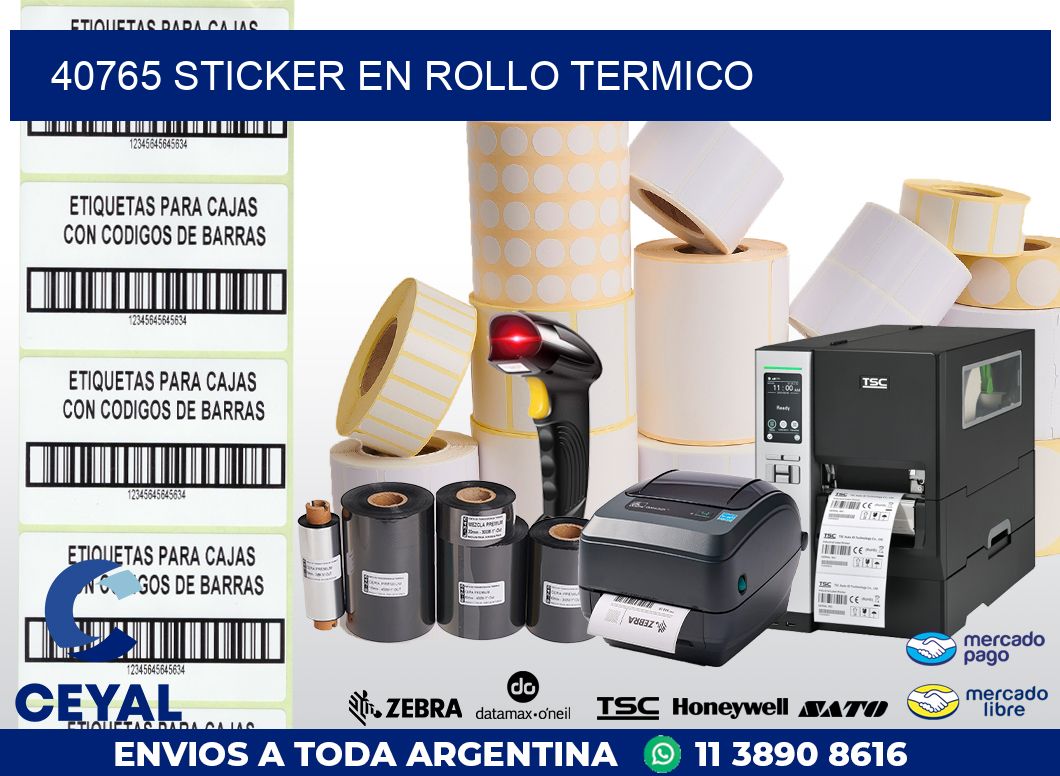 40765 STICKER EN ROLLO TERMICO